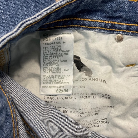 AG Adriano Goldschmied Tellis Modern Slim Jeans Mens 32x34 Blue Japanese Fabric - Picture 5 of 9